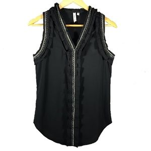 NWOT Nikki & Robbi chiffon chain blouse